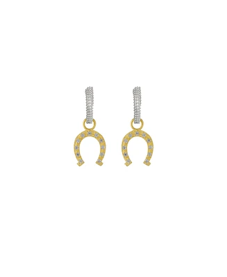 Spero London Silver Hoop Sterling Silver Horseshoe Equestrian Earrings