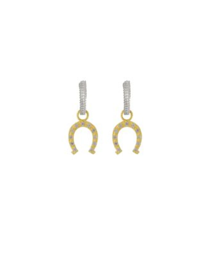 Spero London Silver Hoop Sterling Horseshoe Equestrian Earrings