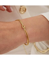 Spero London Sterling Silver Snake Chain Knot Bracelet