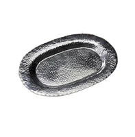 Oval Hammered Stainless Steel Serving Tray – Decorative & Durable Entertaining Platter
