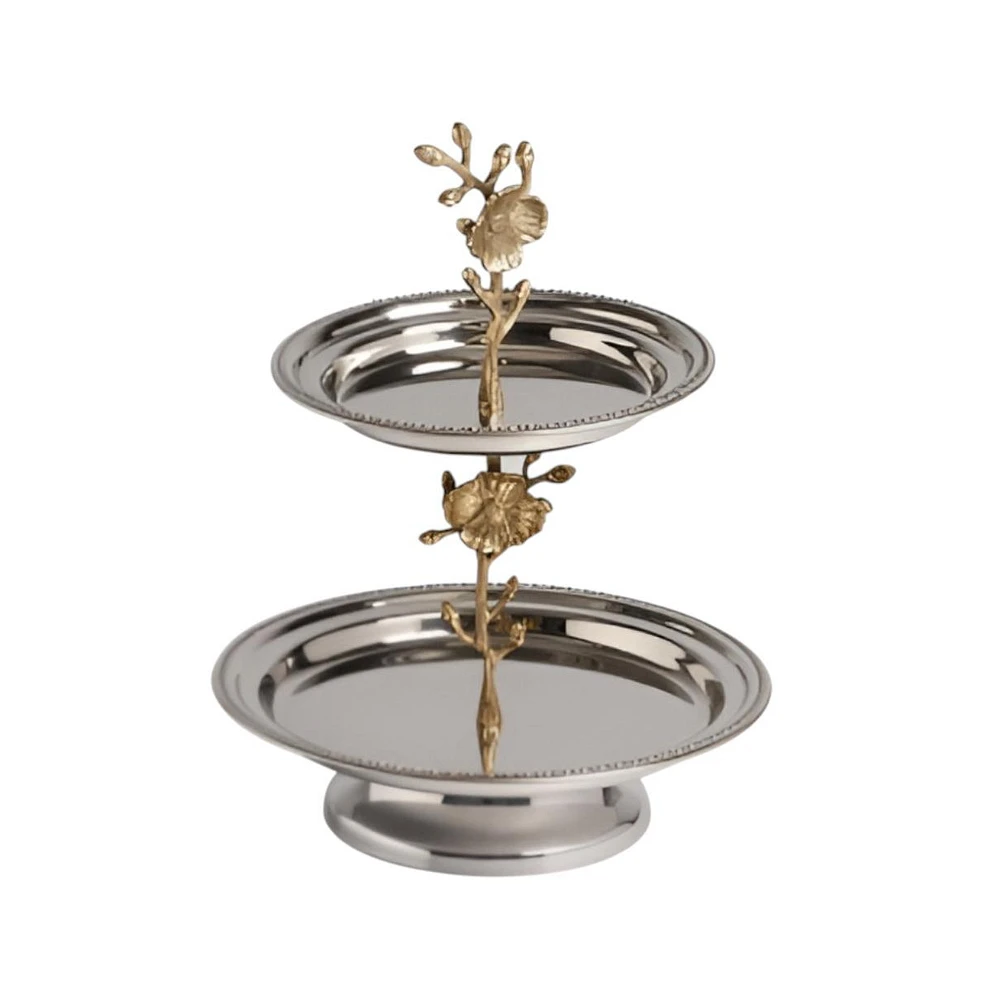 Handcrafted Round Stainless Steel Tray – Sleek Serveware for Indoor & Outdoor Spaces