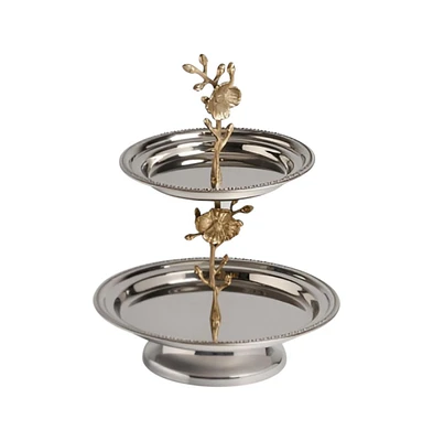 Handcrafted Round Stainless Steel Tray – Sleek Serveware for Indoor & Outdoor Spaces