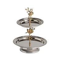 Handcrafted Round Stainless Steel Tray – Sleek Serveware for Indoor & Outdoor Spaces
