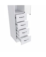 Bathroom Storage Cabinet with Glass Door and Sliding Drawers
