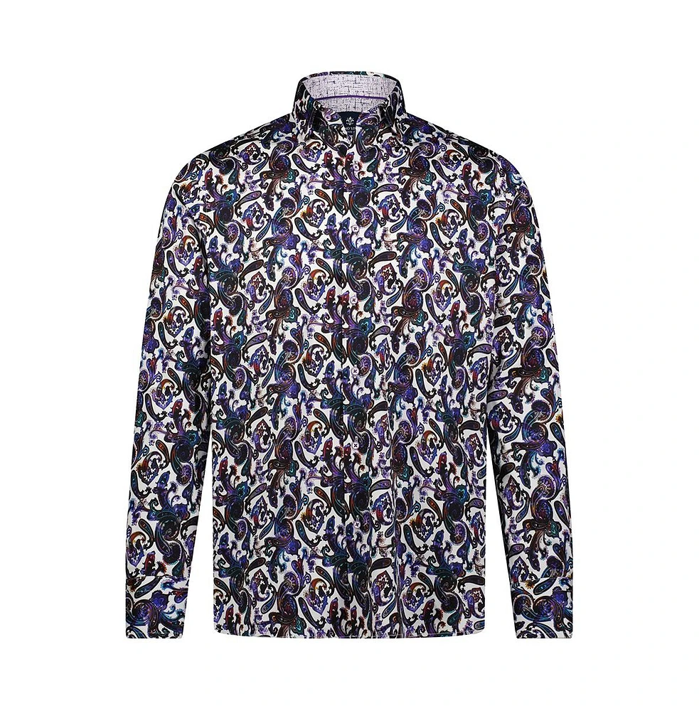 Luchiano Visconti Men's Multicolor Paisley Print shirt