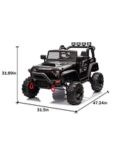 24V Kids Ride On 400W Electric toy car W/Parents Control, Four-wheel suspension, Front and rear Led searchlight, With Bluetooth, MP3,Usb, Music, Volum