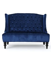 Glam Velvet Loveseat: Modern Wingback Design