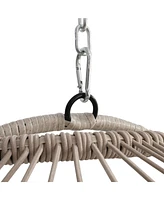 Outdoor garden rattan egg swing chair hanging chair Pe hanging chair blue