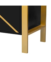 70.9" Tv Stand for TVs up to 75", Media Console with 2 Cabinets