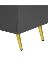 Modern Tv Stand with Adjustable Shelf, Metal Legs