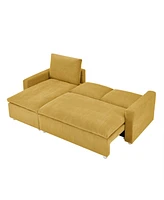 Convertible Sleeper Sofa Bed: 90" L-Shaped Sectional with Pull-Out Bed