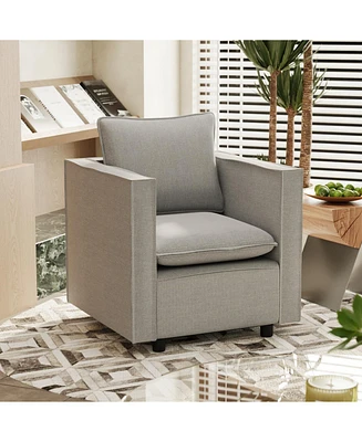 Cozy Gray Single Sofa Chair: Soft Cushion