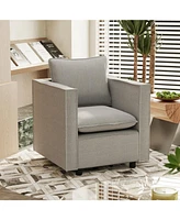 Cozy Gray Single Sofa Chair: Soft Cushion