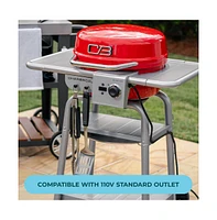 Char-Broil Bistro Pro Electric Grill and Griddle with Charcoal Mode - Red