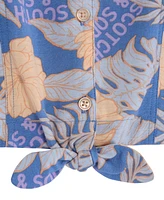 Scotch & Soda Big Girls Short Sleeve Front Button Up Shirt
