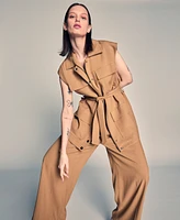 Kenneth Cole Women's Vision Twill Belted Cargo Vest