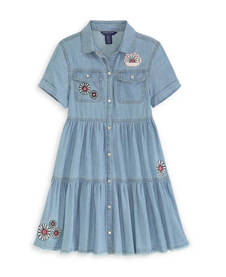 Scotch & Soda Big Girls Short Sleeve Lightweight Denim Dress