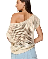 Edikted Women's Trix Off Shoulder Open Knit Top