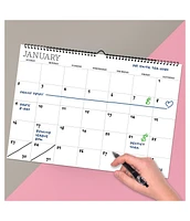 Undated 17" x 12" Dry Erase Medium Wire-o Hanging Horizontal Wall Calendar