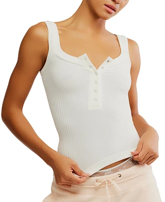Free People Women's Clean Slate Sleeveless Henley Top