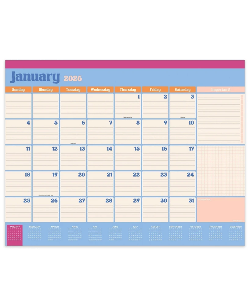 2026 Every Day's A Holiday Large Desk Pad Monthly Blotter Calendar