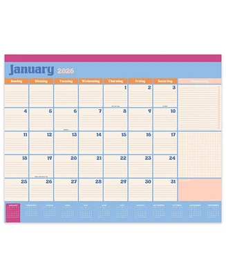 2026 Every Day's A Holiday Large Desk Pad Monthly Blotter Calendar