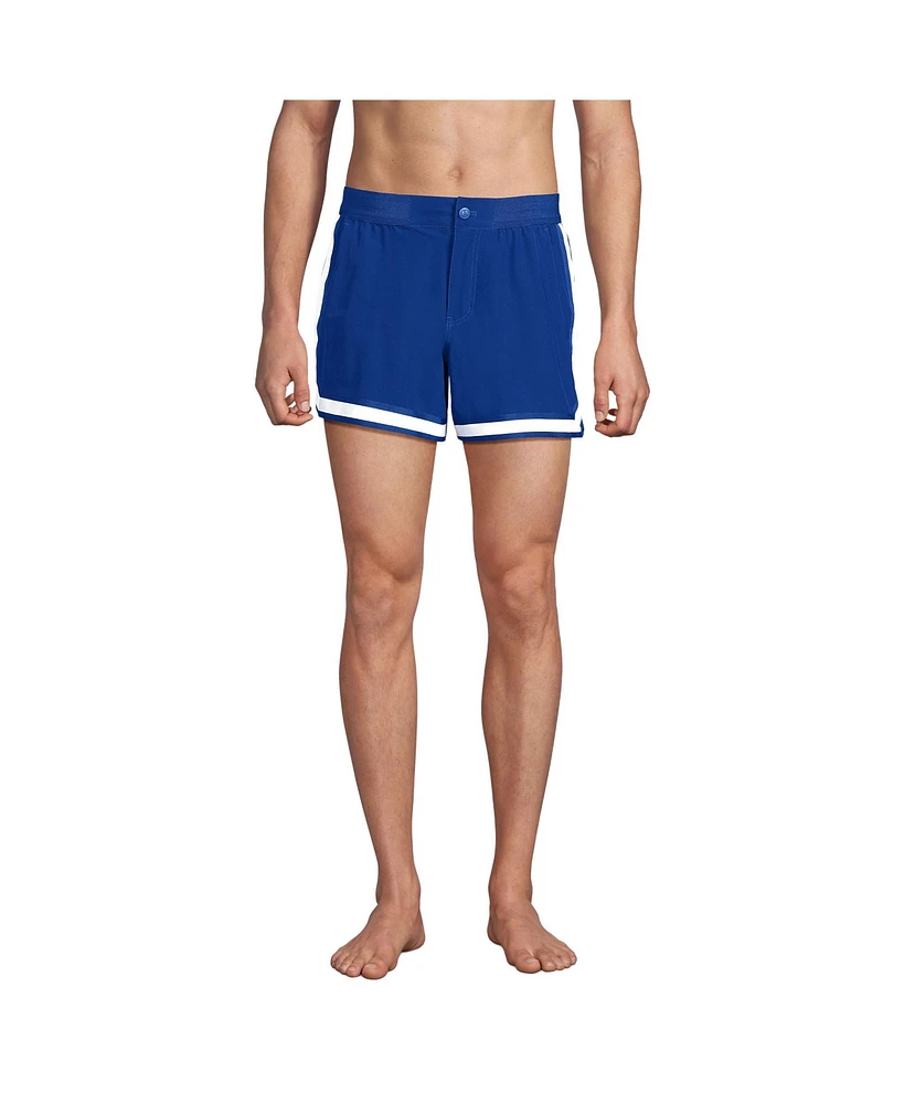 Lands' End Men's 5" Quick Dry Striped Pull on Board Short