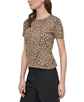 Dkny Jeans Petite Animal Print Short-Sleeve T-Shirt