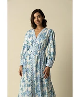 Raishma Studio Women's Aaliyah Blue Cotton Dress