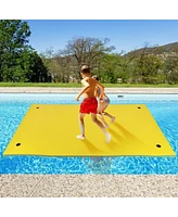 Hallolure Yellow Water Floating Mat Foam Pad, 9x6FT Bouncy Tear-Resistant Xpe Foam