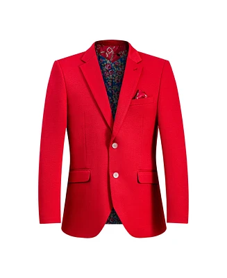 Elie Balleh Boys Red Slim Fit Clasic Blazer