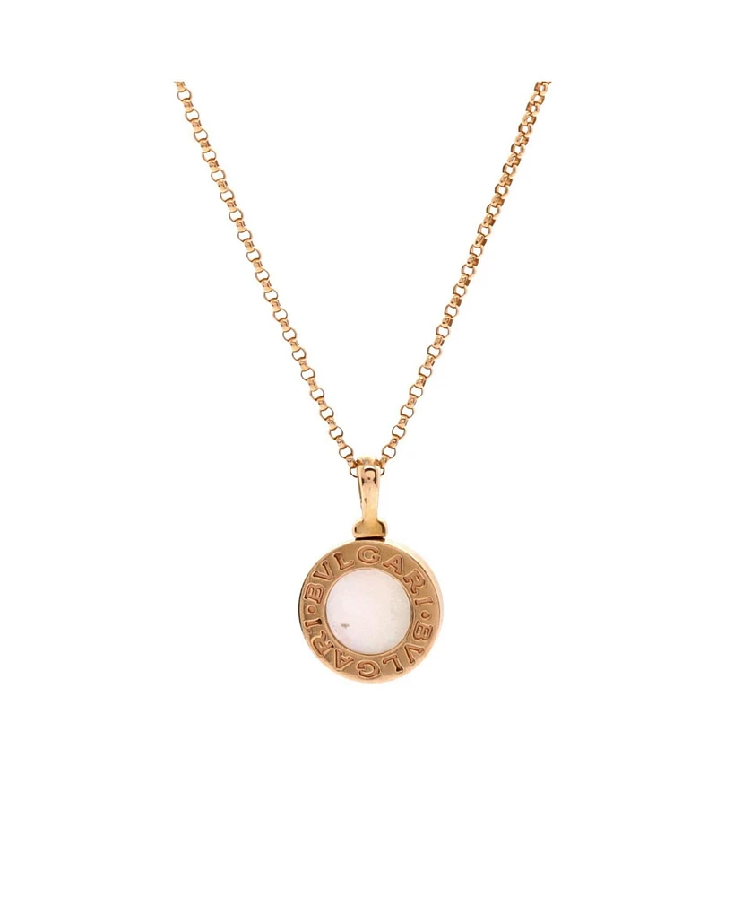 Pre-Owned Bvlgari Bvlgari Bvlgari Pendant Necklace 18K Rose Gold with Mother of Pearl