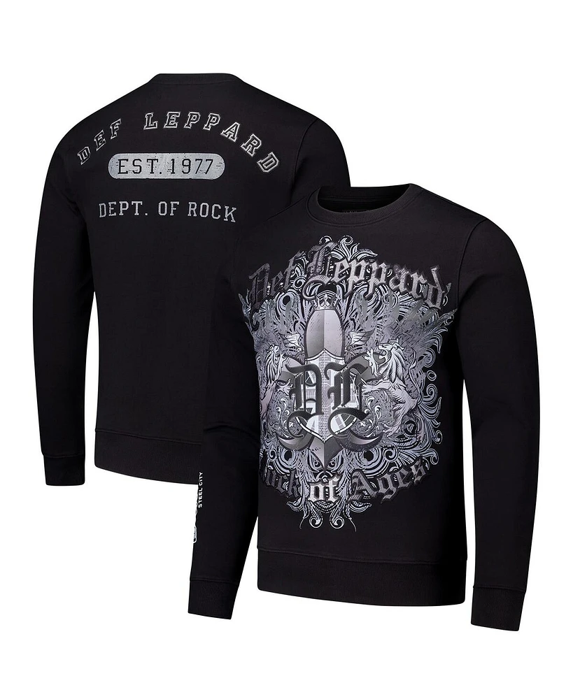 Freeze Max Men's Black Def Leppard Department of Rock Pullover Sweatshirt