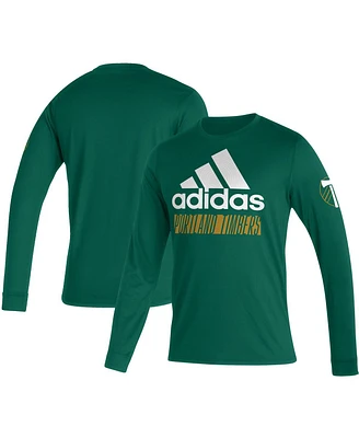 Adidas Men's Green Portland Timbers Vintage Aeroready Long Sleeve T-Shirt