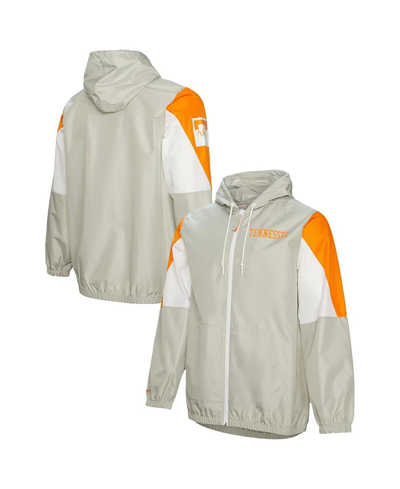 Mitchell & Ness Men's Gray Tennessee Volunteers Throw It Back Full-Zip Windbreaker Jacket