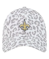 New Era Women's White New Orleans Saints Active Leopard 9TWENTY Adjustable Hat