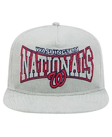 New Era Men's Gray Washington Nationals Corduroy Golfer Snapback Hat