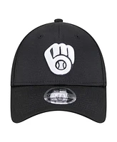 New Era Men's Black Milwaukee Brewers Pivot 9FORTY Adjustable Hat