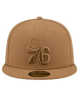 New Era Men's Tan Philadelphia 76ers 59FIFTY Fitted Hat