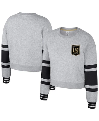 Stadium Essentials Women's Heather Gray Lafc Scrimmage Cropped Pullover Sweatshirt