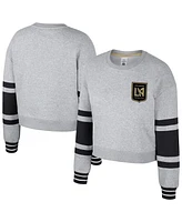 Stadium Essentials Women's Heather Gray Lafc Scrimmage Cropped Pullover Sweatshirt