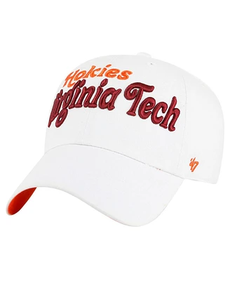 '47 Brand Women's White Virginia Tech Hokies Pensacola Clean Up Adjustable Hat