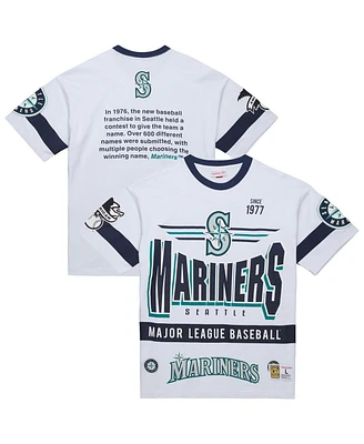 Mitchell & Ness Men's White Seattle Mariners Cooperstown Collection Team Origins Premium T-Shirt