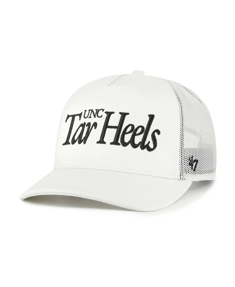 '47 Brand Men's and Women's Cream North Carolina Tar Heels Foundation Script Adjustable Trucker Hat