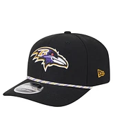 New Era Men's Black Baltimore Ravens Gameday Multi Rope 9SEVENTY Stretch Snap Hat