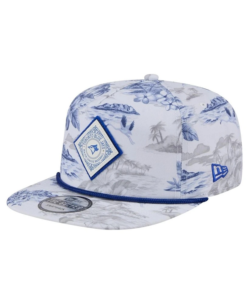 New Era Men's White Toronto Blue Jays Printed Island Golfer Snapback Hat