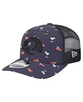 New Era Men's Navy/Black Los Angeles Rams Adventure Drinks Pattern 9SEVENTY Stretch Snap Hat