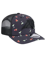 New Era Men's Navy/Black Carolina Panthers Adventure Drinks Pattern 9SEVENTY Stretch Snap Hat