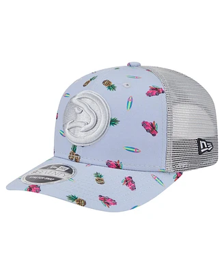 New Era Men's Light Blue/Gray Atlanta Hawks Adventure Aloha Pattern 9SEVENTY Stretch-Snap Hat