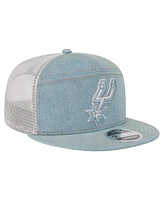 New Era Men's San Antonio Spurs Adventure Denim Split Panel 9FIFTY Snapback Trucker Hat